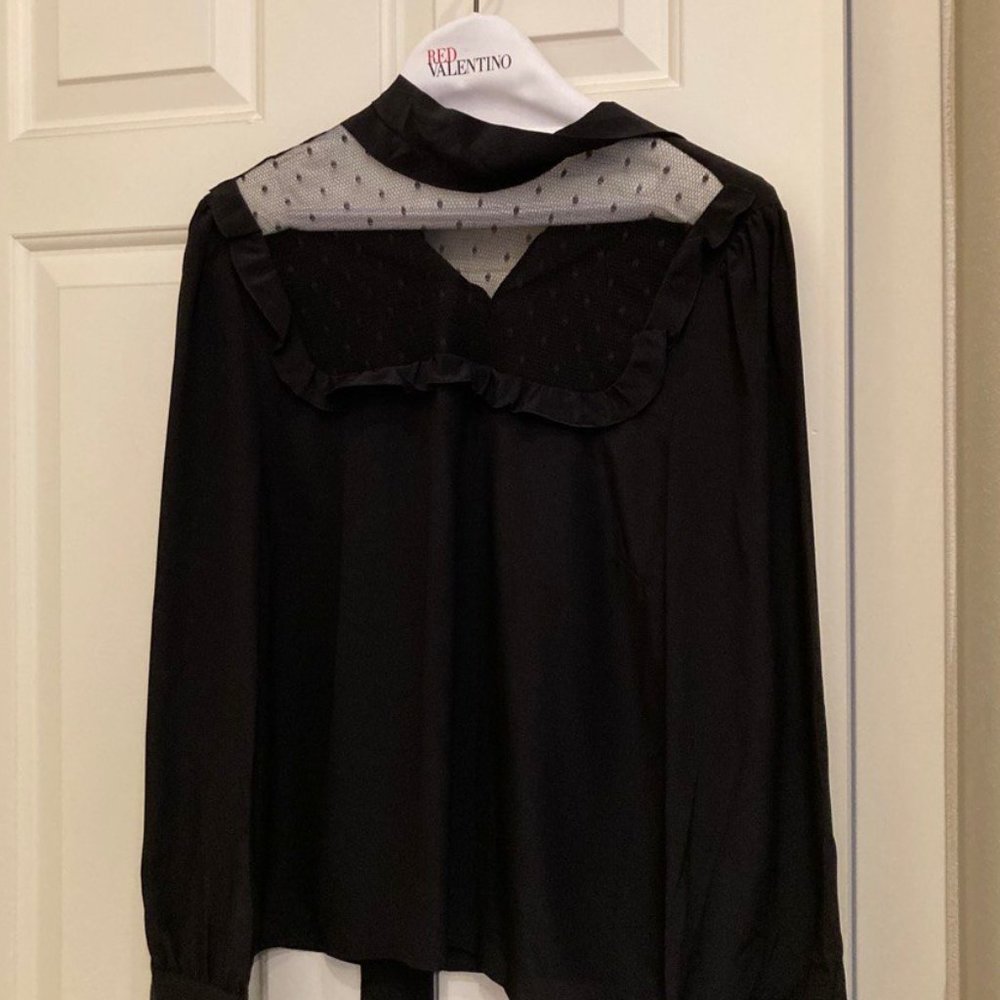 Red Valentino 100% silk black lace top (EU 46) - Picture 3 of 5